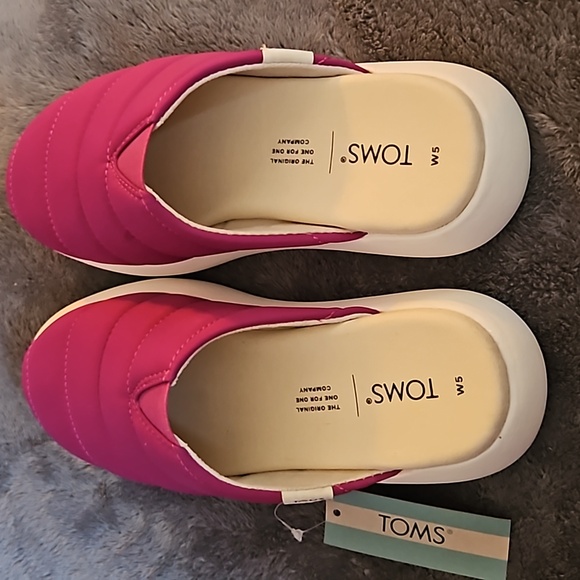 Toms Dark Fuchsia Matte Woven Mule Slip-on Comfort Shoes - Size 5 - Picture 6 of 6